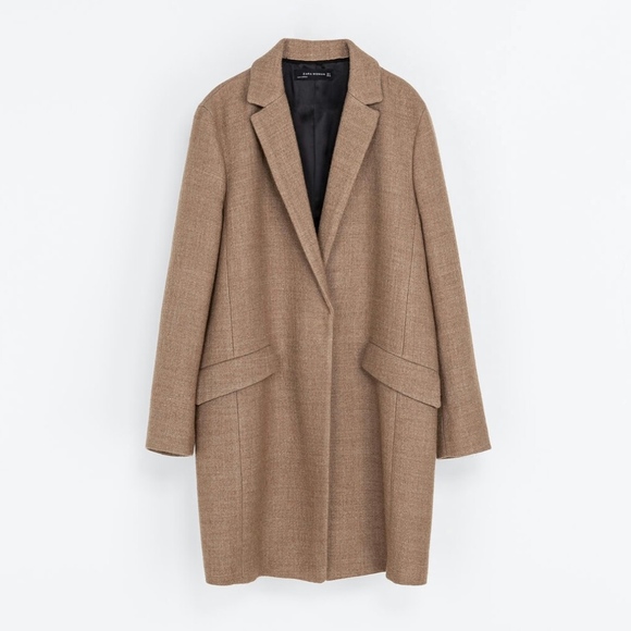 Zara Camel Coat Jacket Blazer 